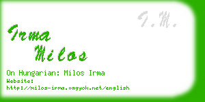 irma milos business card
